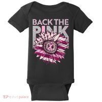 Back The Pink Breast Cancer Awareness Sunflower Ribbon Baby Bodysuit thumb 0