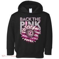 Back The Pink Breast Cancer Awareness Sunflower Ribbon Toddler Hoodie thumb 0