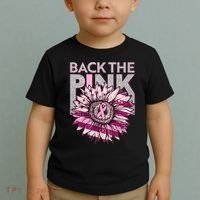 Back The Pink Breast Cancer Awareness Sunflower Ribbon Toddler T-Shirt thumb 2