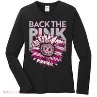 Back The Pink Breast Cancer Awareness Sunflower Ribbon Women's Long Sleeve Shirt thumb 0