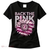 Back The Pink Breast Cancer Awareness Sunflower Ribbon Women's T-Shirt thumb 0