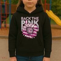 Back The Pink Breast Cancer Awareness Sunflower Ribbon Kids Hoodie thumb 3