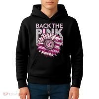 Back The Pink Breast Cancer Awareness Sunflower Ribbon Kids Hoodie thumb 4
