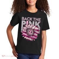 Back The Pink Breast Cancer Awareness Sunflower Ribbon Kids T-Shirt thumb 2