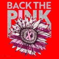 Back The Pink Breast Cancer Awareness Sunflower Ribbon Santa Hat thumb 1