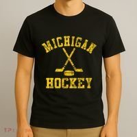 Born To Play Hockey Vintage Michigan Ice Hockey Gift T-Shirt thumb 3