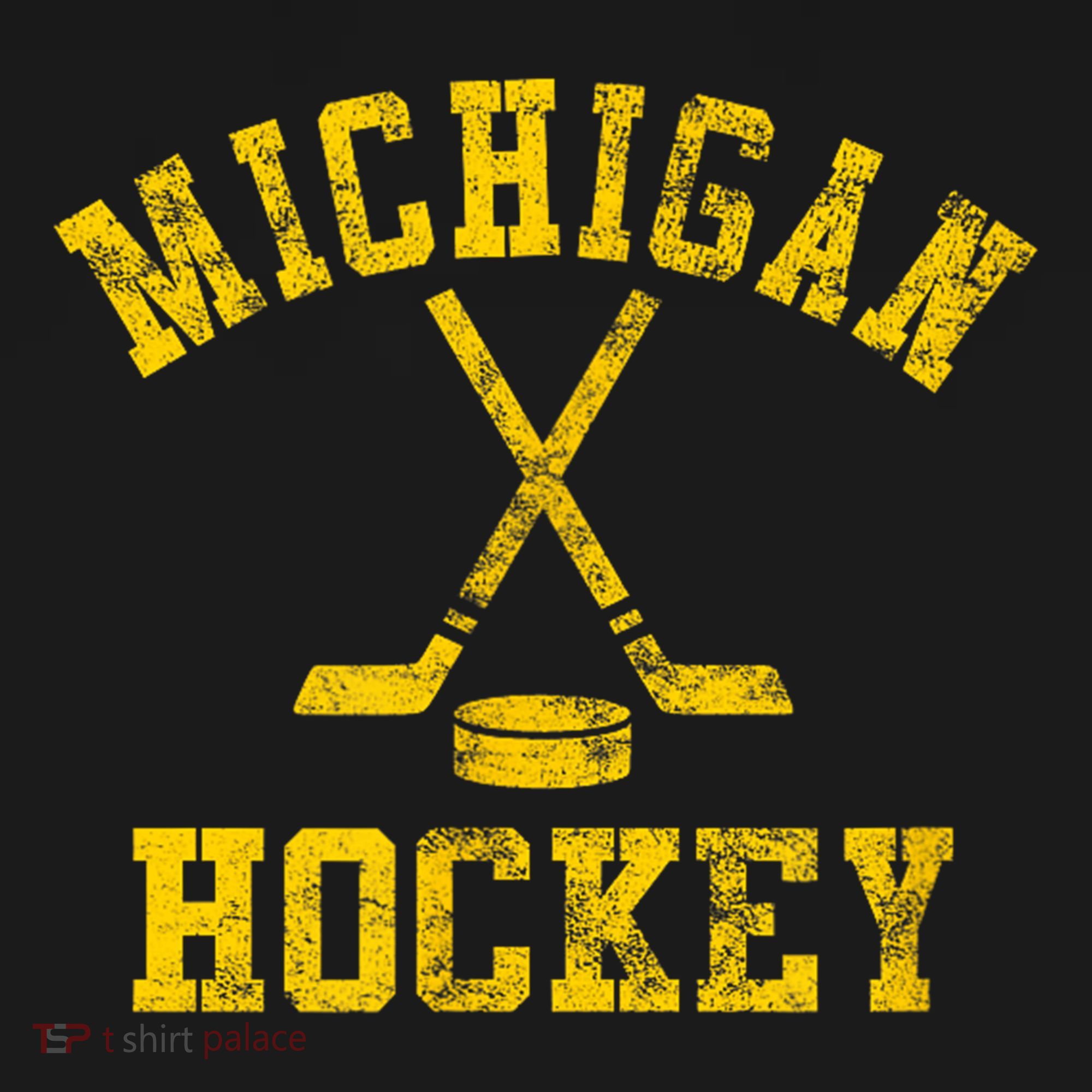 Born To Play Hockey Vintage Michigan Ice Hockey Gift T-Shirt