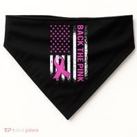 Back The Pink Breast Cancer Awareness American US Flag USA-Made Doggie Bandana thumb 0