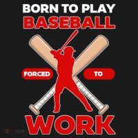 Born To Play Baseball Forced To Work Pajama Set thumb 2