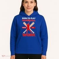 Born To Play Baseball Forced To Work Hoodie thumb 5