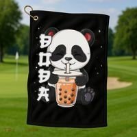 Bubble Tea Panda Boba Tea Golf Towel thumb 1