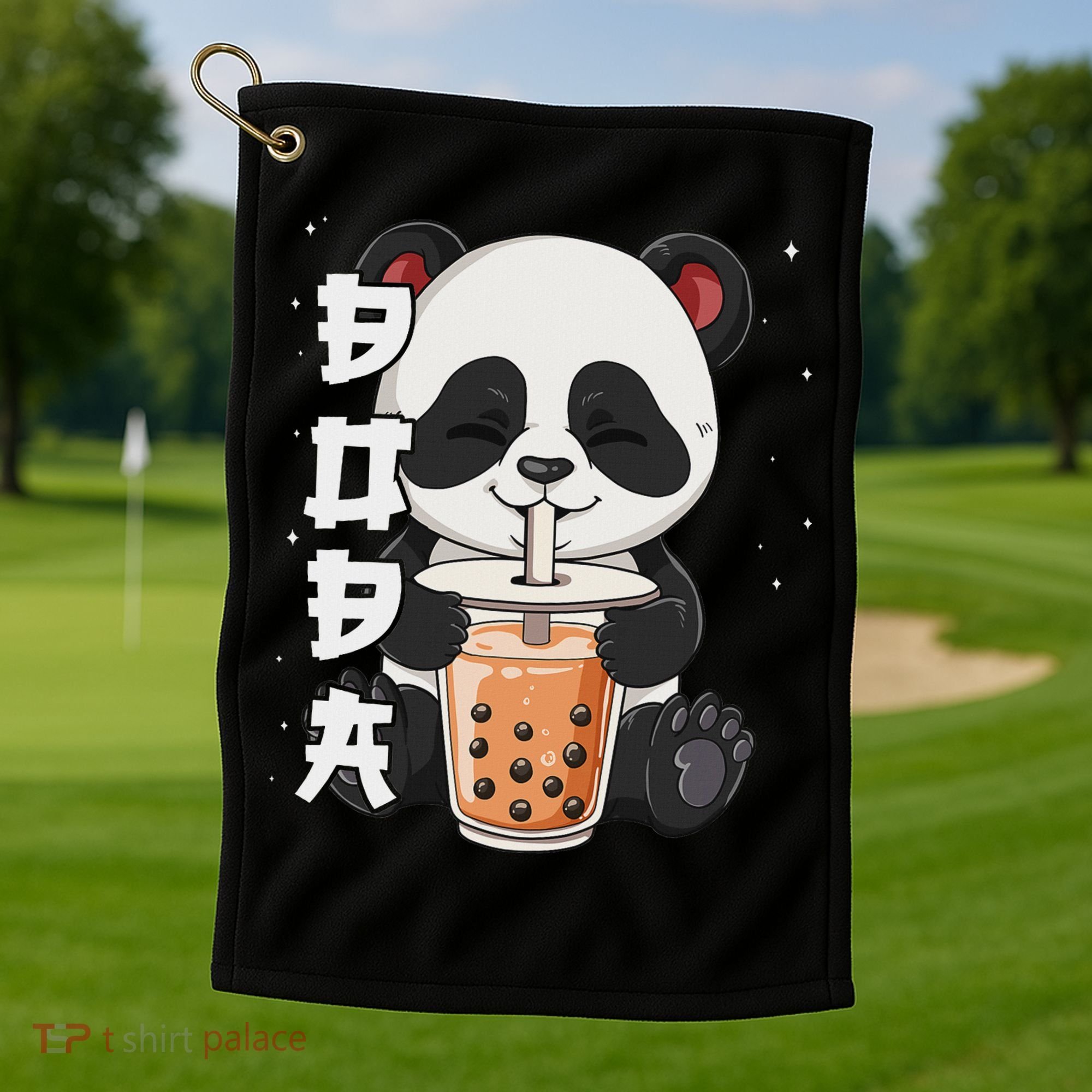Bubble Tea Panda Boba Tea Golf Towel