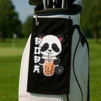 Bubble Tea Panda Boba Tea Golf Towel thumb 2