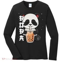 Bubble Tea Panda Boba Tea Women's Long Sleeve Shirt thumb 0