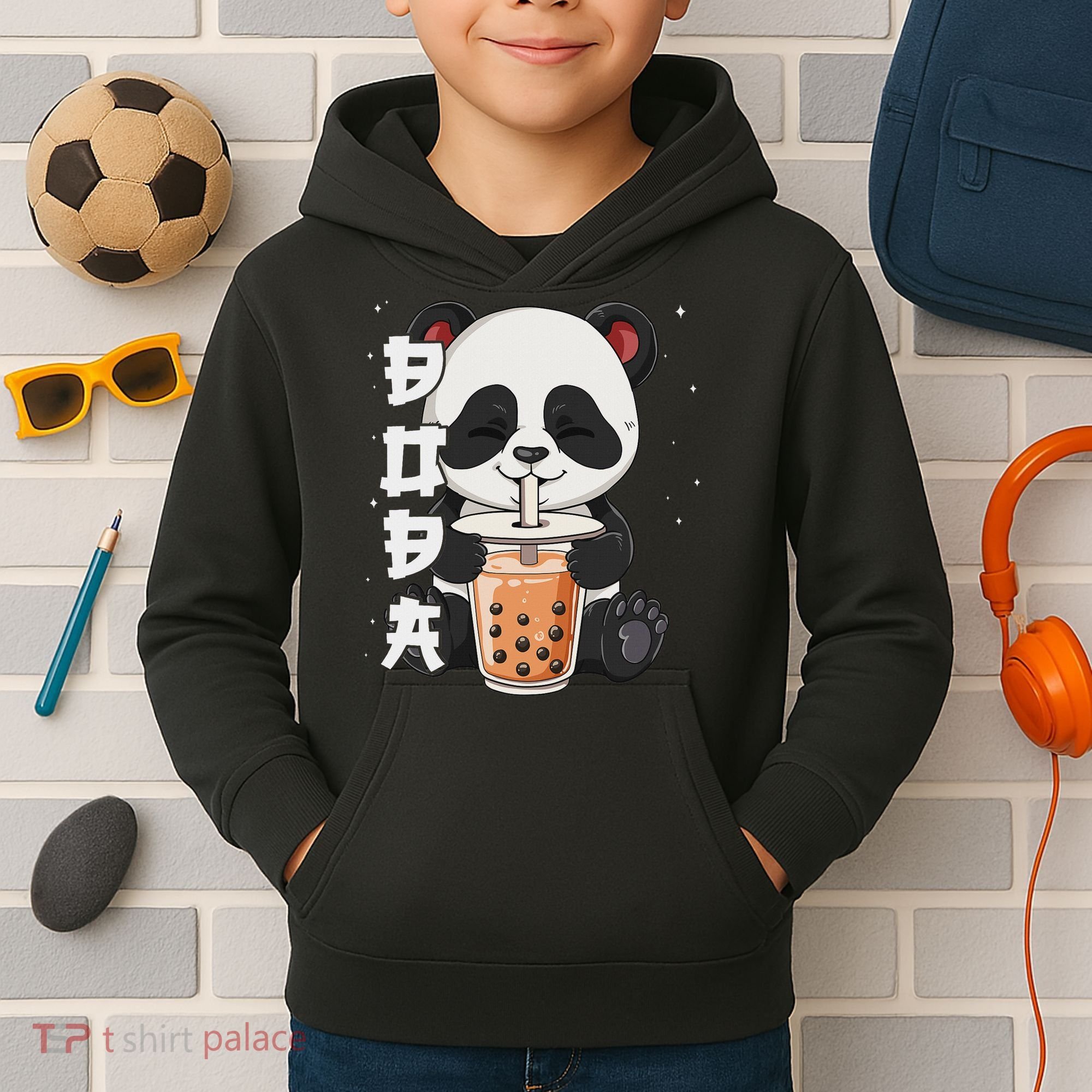 Bubble Tea Panda Boba Tea Kids Hoodie