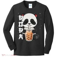 Bubble Tea Panda Boba Tea Kids Long Sleeve Shirt thumb 0