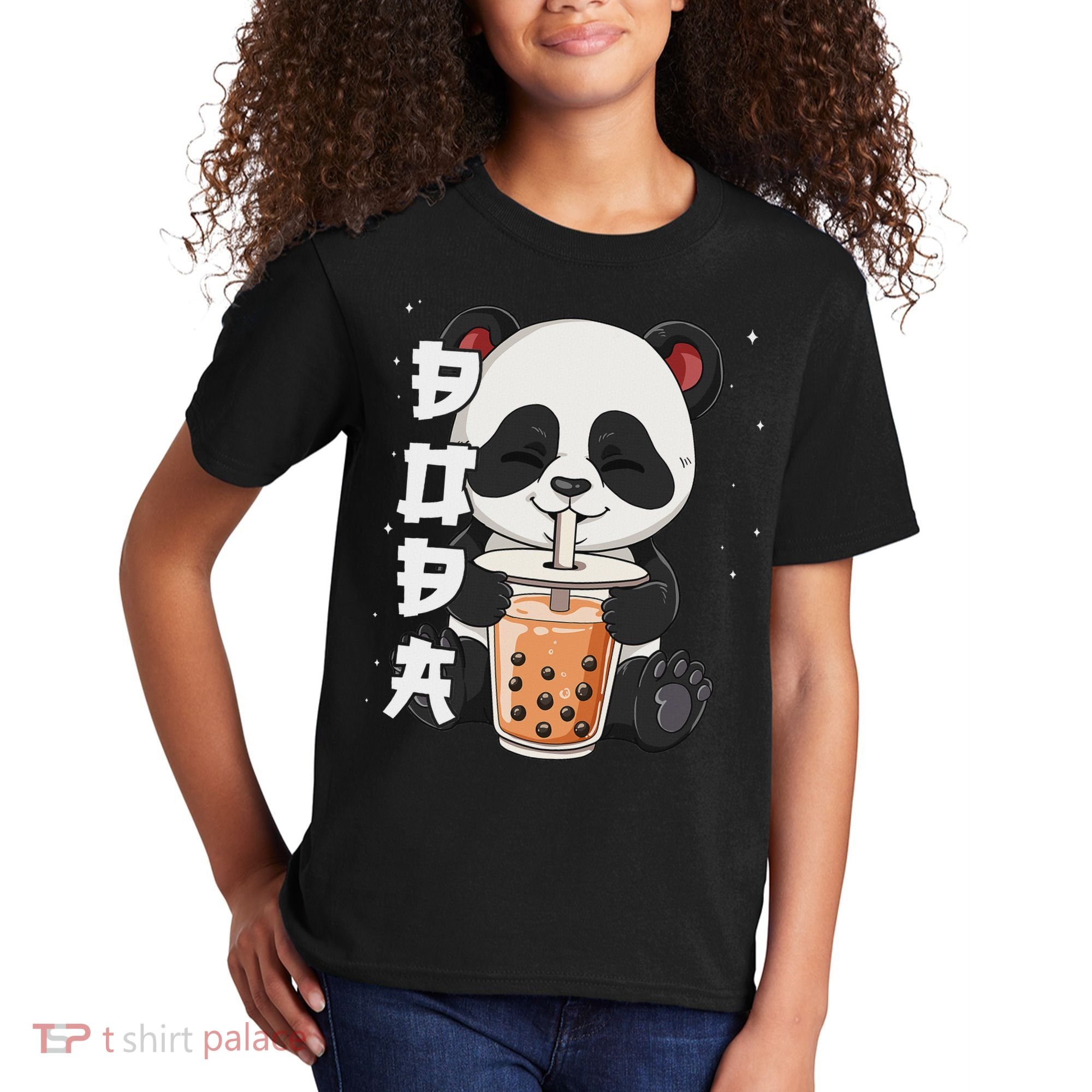 Bubble Tea Panda Boba Tea Kids T-Shirt