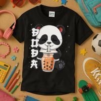Bubble Tea Panda Boba Tea Kids T-Shirt thumb 3