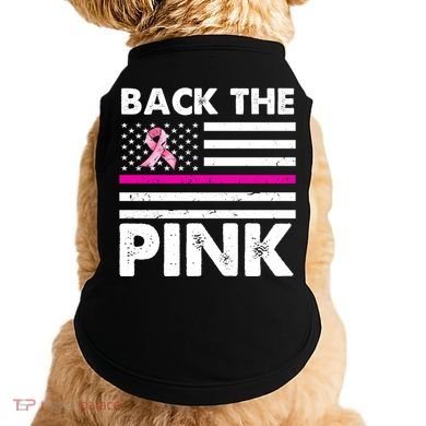 Back The Pink Breast Cancer Awareness Thin Line Doggie Tank