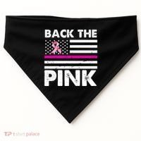 Back The Pink Breast Cancer Awareness Thin Line USA-Made Doggie Bandana thumb 0