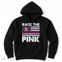 Back The Pink Breast Cancer Awareness Thin Line Hoodie thumb 0