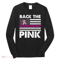 Back The Pink Breast Cancer Awareness Thin Line Long Sleeve Shirt thumb 0