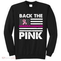 Back The Pink Breast Cancer Awareness Thin Line Sweatshirt thumb 0