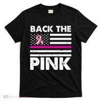 Back The Pink Breast Cancer Awareness Thin Line T-Shirt thumb 0