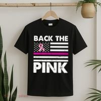Back The Pink Breast Cancer Awareness Thin Line T-Shirt thumb 2