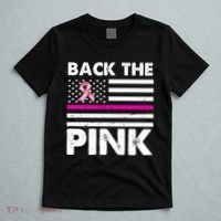 Back The Pink Breast Cancer Awareness Thin Line T-Shirt thumb 5