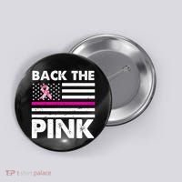 Back The Pink Breast Cancer Awareness Thin Line Button thumb 0