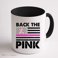 Back The Pink Breast Cancer Awareness Thin Line Coffee Mug thumb 1