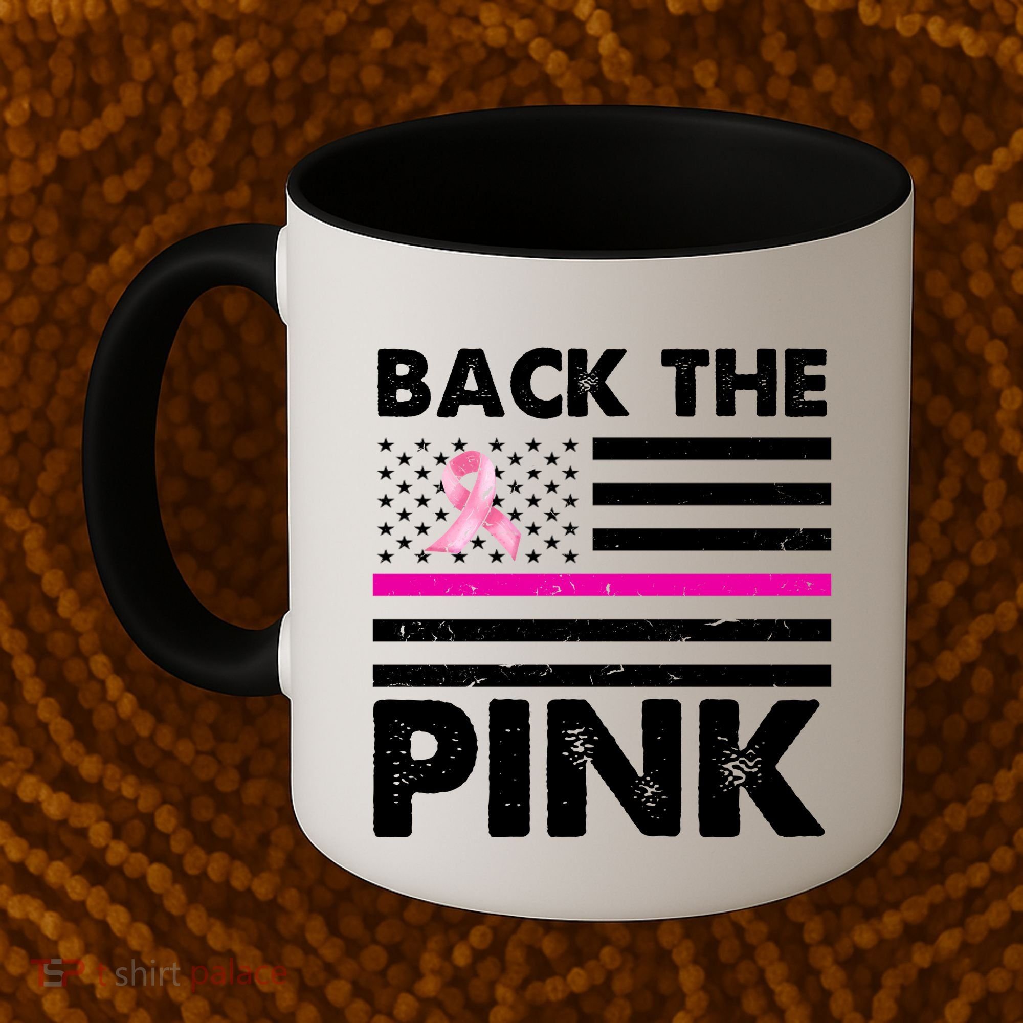 Back The Pink Breast Cancer Awareness Thin Line Coffee Mug