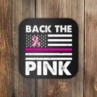 Back The Pink Breast Cancer Awareness Thin Line Coaster thumb 0