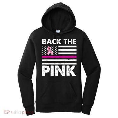 Back The Pink Breast Cancer Awareness Thin Line Women's Hoodie