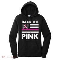 Back The Pink Breast Cancer Awareness Thin Line Women's Hoodie thumb 0