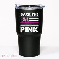 Back The Pink Breast Cancer Awareness Thin Line Tumbler thumb 0