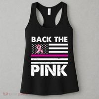 Back The Pink Breast Cancer Awareness Thin Line Women's Tank Top thumb 3