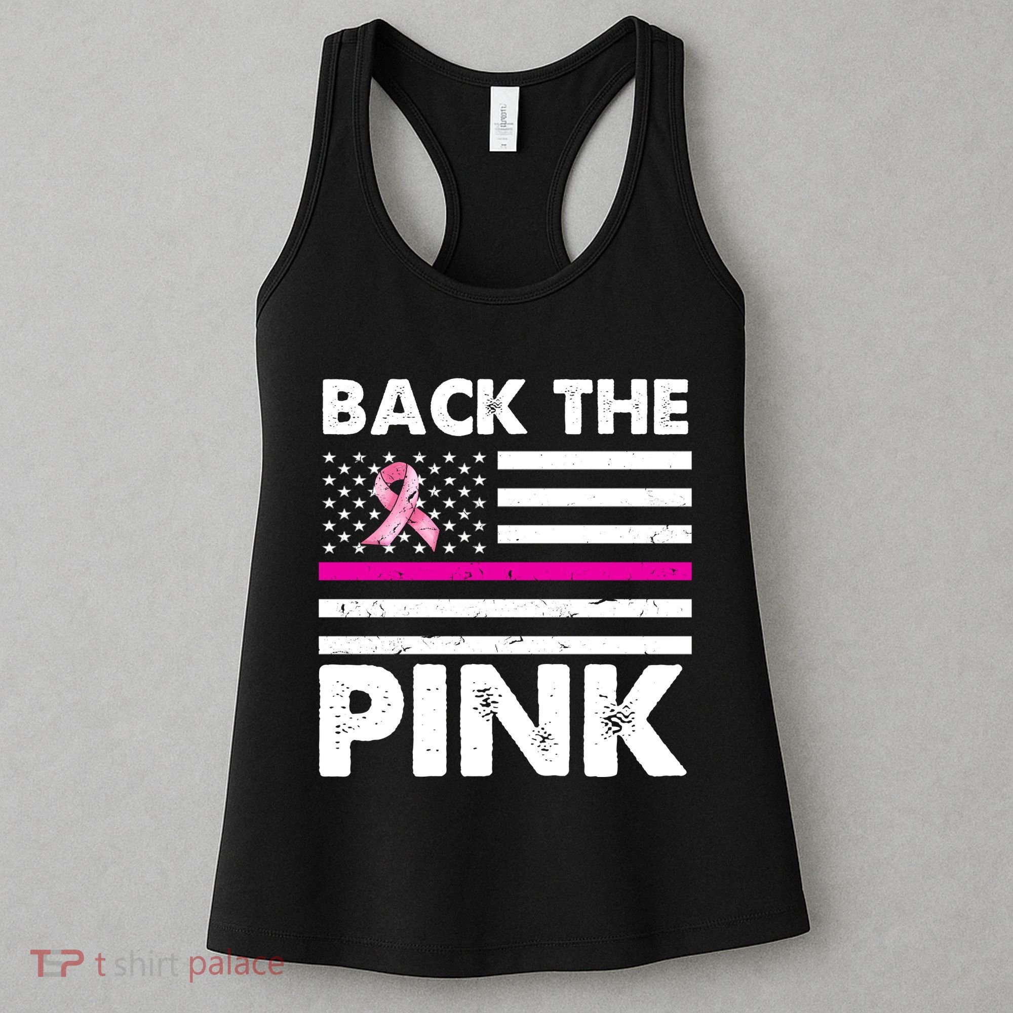 Back The Pink Breast Cancer Awareness Thin Line Women's Tank Top