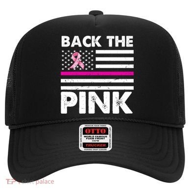 Back The Pink Breast Cancer Awareness Thin Line Hat