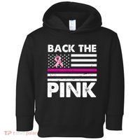 Back The Pink Breast Cancer Awareness Thin Line Toddler Hoodie thumb 0