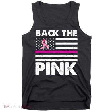 Back The Pink Breast Cancer Awareness Thin Line Tank Top