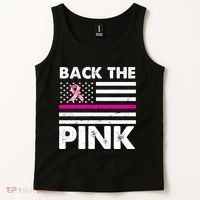 Back The Pink Breast Cancer Awareness Thin Line Tank Top thumb 2