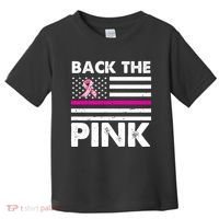 Back The Pink Breast Cancer Awareness Thin Line Toddler T-Shirt thumb 0