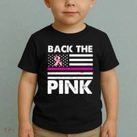 Back The Pink Breast Cancer Awareness Thin Line Toddler T-Shirt thumb 2