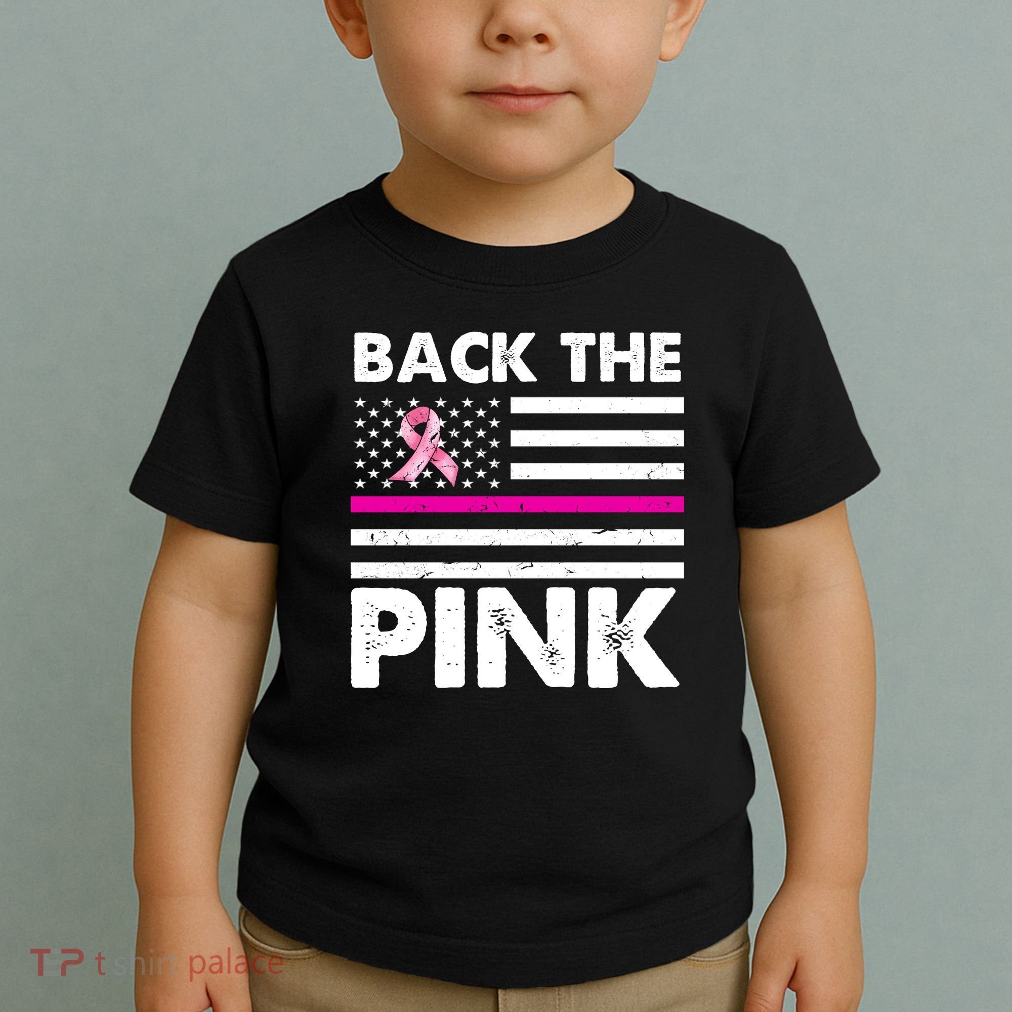 Back The Pink Breast Cancer Awareness Thin Line Toddler T-Shirt