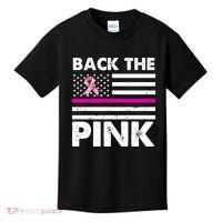 Back The Pink Breast Cancer Awareness Thin Line Kids T-Shirt thumb 0