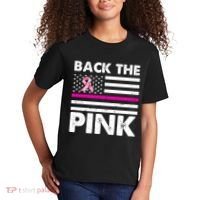 Back The Pink Breast Cancer Awareness Thin Line Kids T-Shirt thumb 2