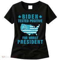 Biden Tested Positive For The Worst President Women's T-Shirt thumb 0