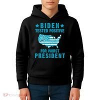 Biden Tested Positive For The Worst President Kids Hoodie thumb 4